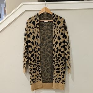 BP. leopard print jacquard cardigan